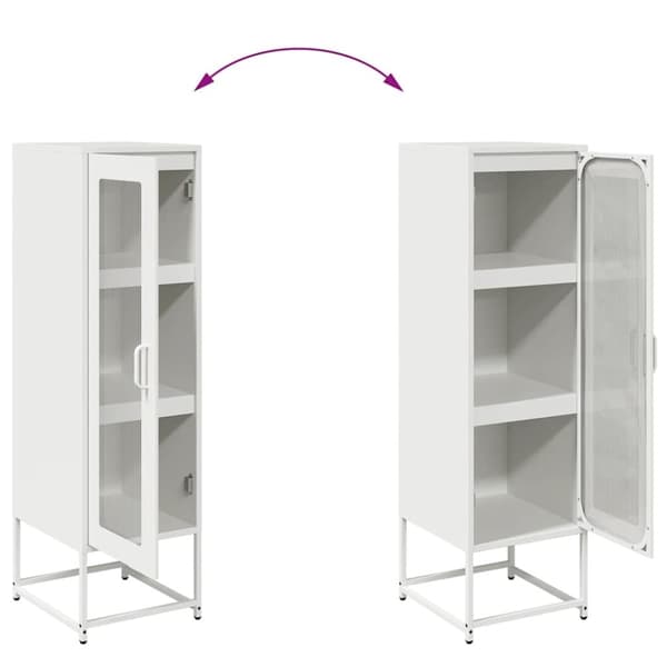 vidaXL Highboard Valkoinen 36x39x123 cm Kylmävalssattu teräs