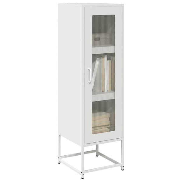 vidaXL Highboard Valkoinen 36x39x123 cm Kylmävalssattu teräs