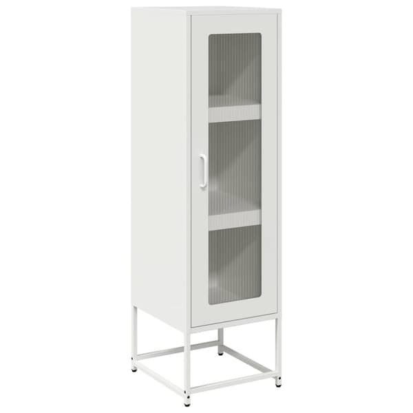 vidaXL Highboard Valkoinen 36x39x123 cm Kylmävalssattu teräs