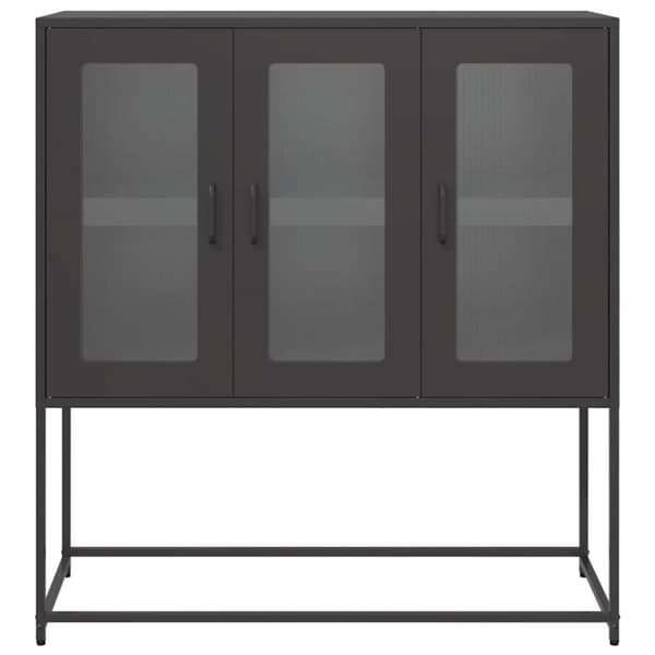 vidaXL skænk 100,5x39x107 cm koldvalset stål sort