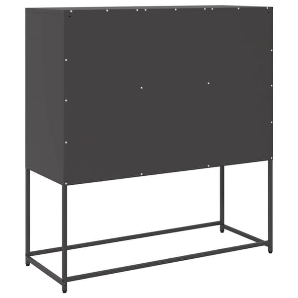vidaXL skænk 100,5x39x107 cm koldvalset stål sort