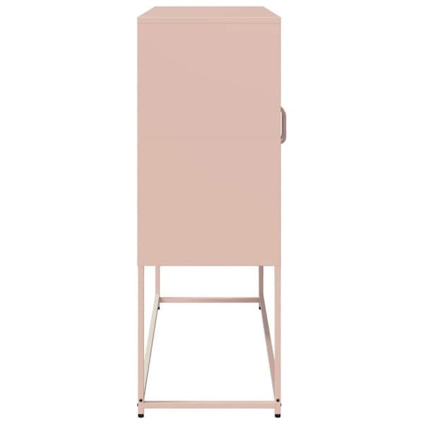 vidaXL skænk 100,5x39x107 cm koldvalset stål lyserød