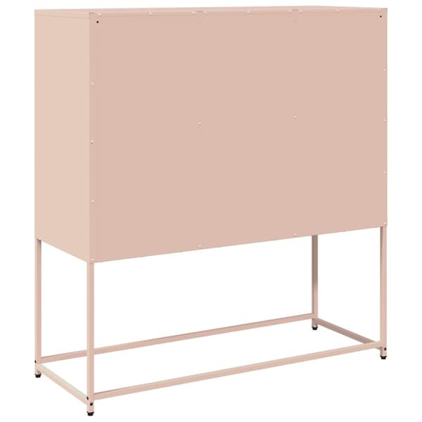 vidaXL skænk 100,5x39x107 cm koldvalset stål lyserød