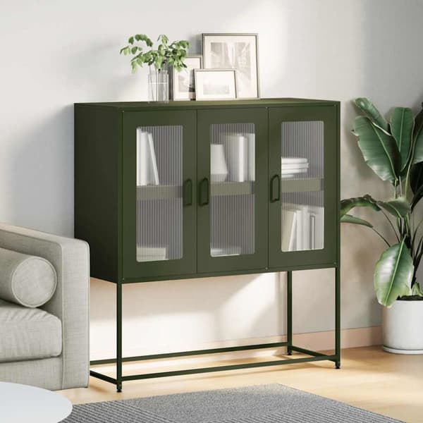 vidaXL Senkki oliivinvihreä 100,5x39x107 cm kylmävalssattu teräs