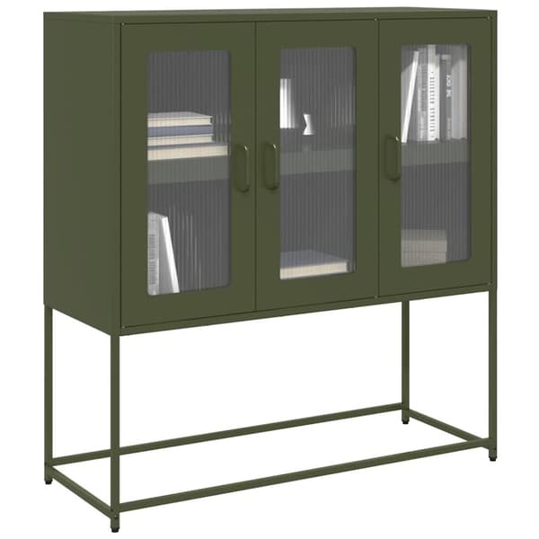 vidaXL Senkki oliivinvihreä 100,5x39x107 cm kylmävalssattu teräs