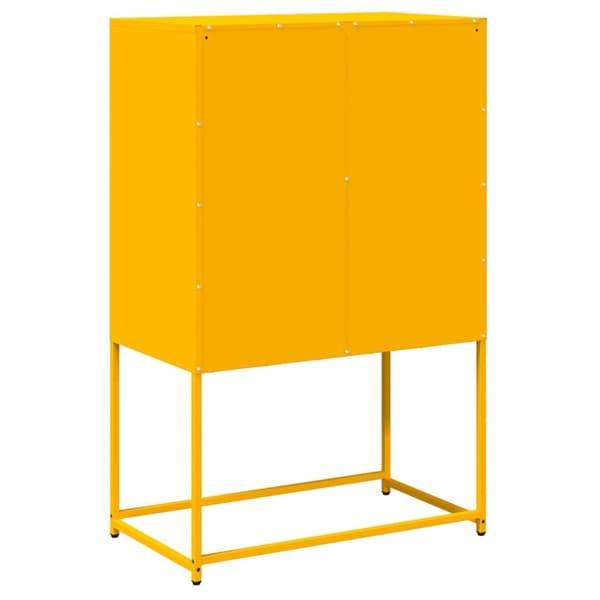 vidaXL Highboard Sinapinkeltainen 68x39x107 cm Teräs