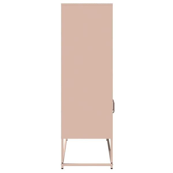 vidaXL højskab 68x39x123 cm stål lyserød
