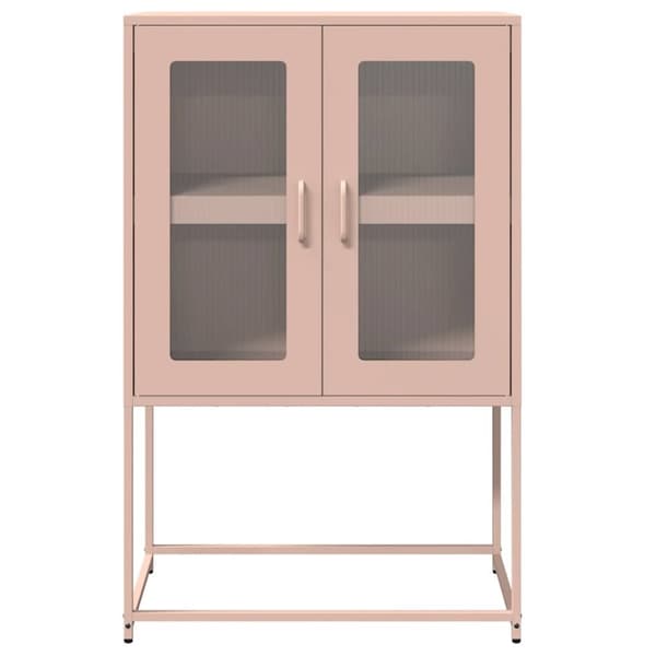 vidaXL højskab 68x39x107 cm stål lyserød