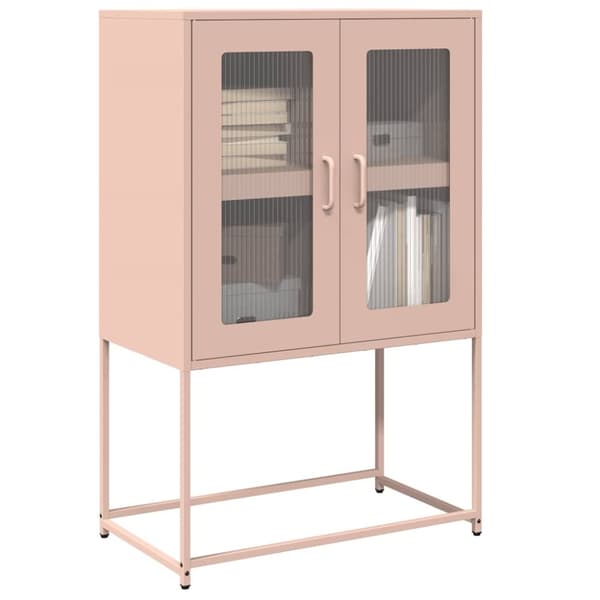 vidaXL højskab 68x39x107 cm stål lyserød