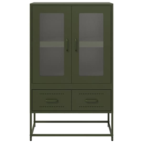 vidaXL højskab 68x39x111,5 cm stål olivengrøn