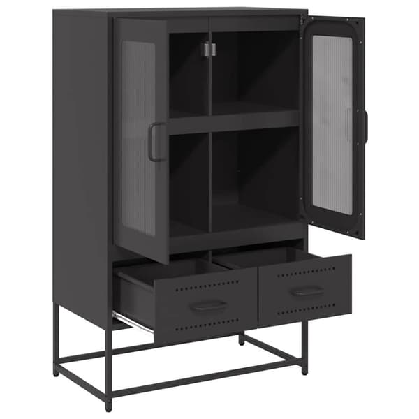 vidaXL skab 68x39x111,5 cm stål sort