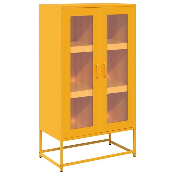 vidaXL højskab 68x39x123 cm stål sennepsgul