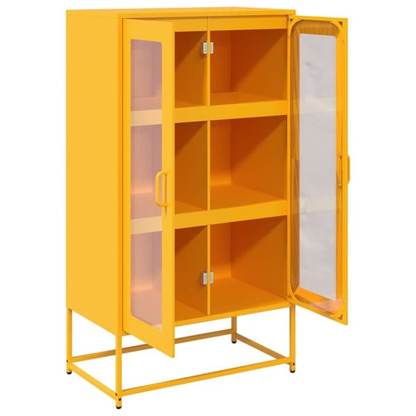 vidaXL højskab 68x39x123 cm stål sennepsgul
