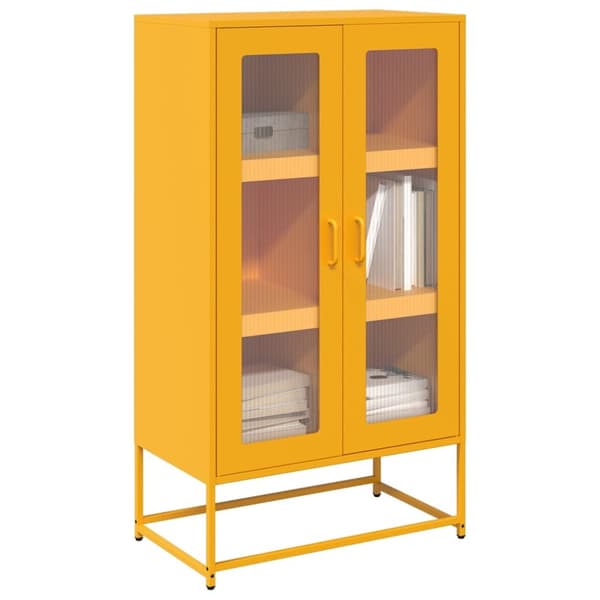 vidaXL højskab 68x39x123 cm stål sennepsgul