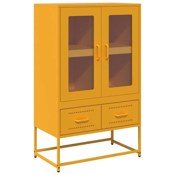 vidaXL højskab 68x39x111,5 cm stål sennepsgul