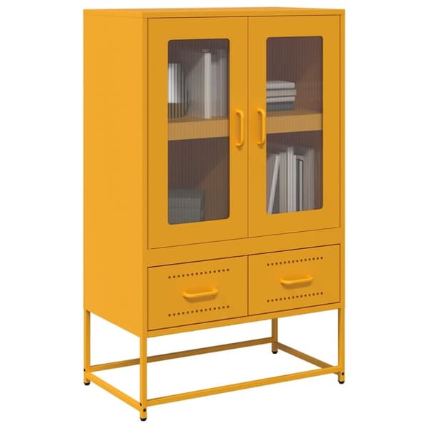 vidaXL højskab 68x39x111,5 cm stål sennepsgul
