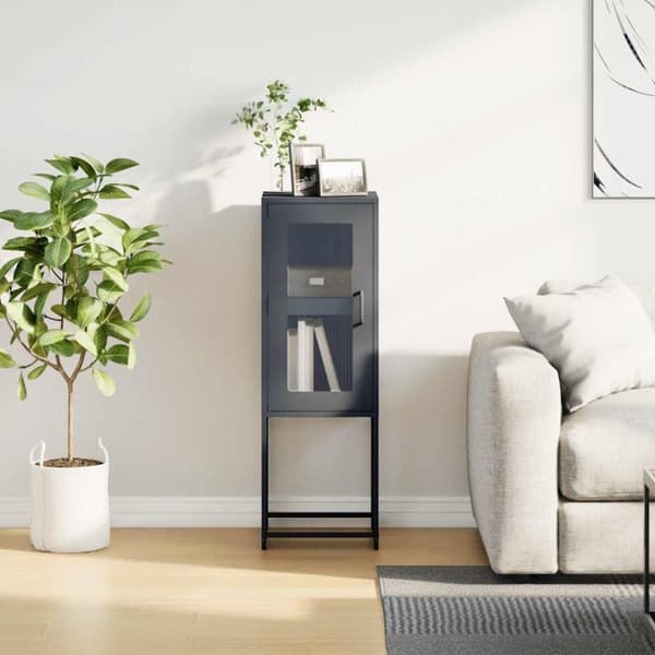 vidaXL skænk 36x39x107 cm koldvalset stål antracitgrå