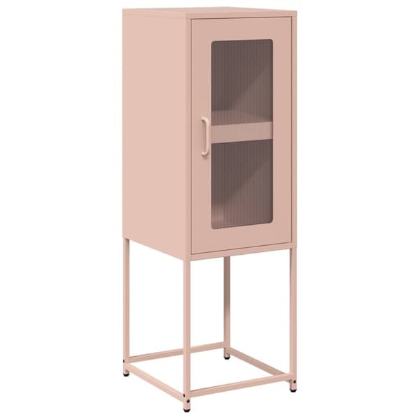 vidaXL skab 36x39x107 cm koldvalset stål lyserød