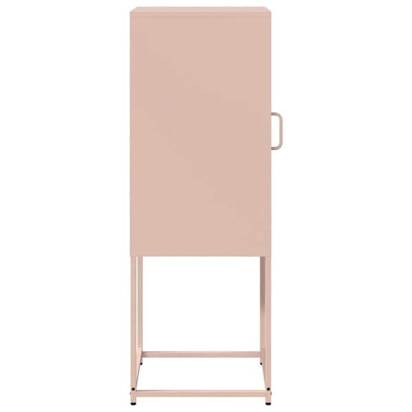 vidaXL skab 36x39x107 cm koldvalset stål lyserød