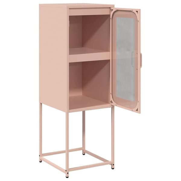 vidaXL skab 36x39x107 cm koldvalset stål lyserød