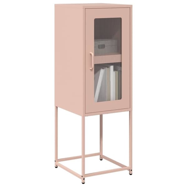 vidaXL skab 36x39x107 cm koldvalset stål lyserød