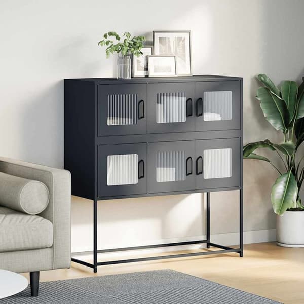 vidaXL Skjenk antrasitt 100,5x39x107 cm kaldvalset stål