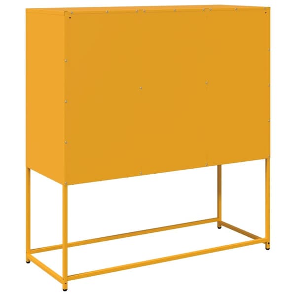 vidaXL Skjenk sennepsgul 100,5x39x107 cm kaldvalset stål