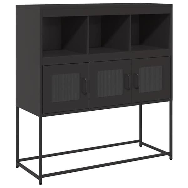 vidaXL skænk 100,5x39x107 cm koldvalset stål sort