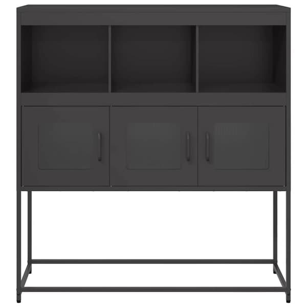 vidaXL skænk 100,5x39x107 cm koldvalset stål sort