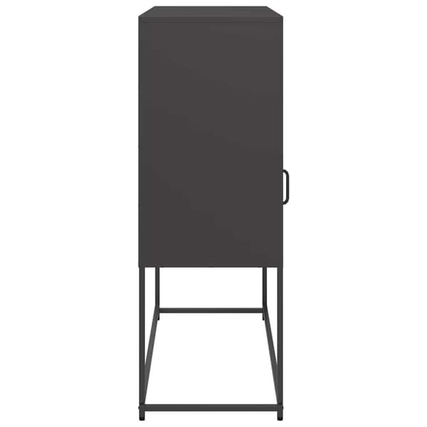 vidaXL skænk 100,5x39x107 cm koldvalset stål sort
