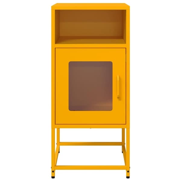 vidaXL sengebord 36x39x78 cm koldvalset stål sennepsgul