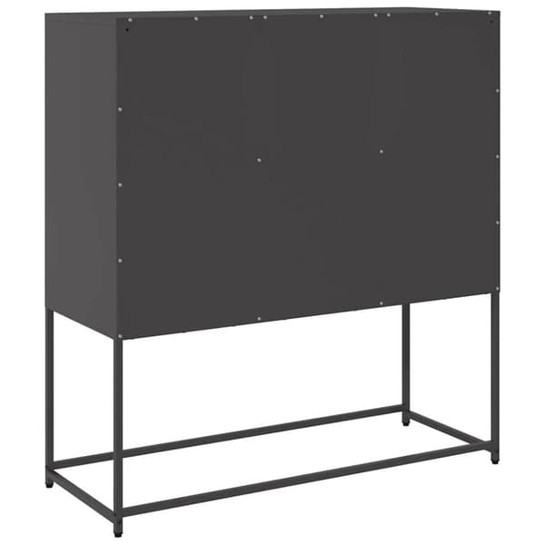 vidaXL Sidoskåp svart 100,5x39x107 cm kallvalsat stål