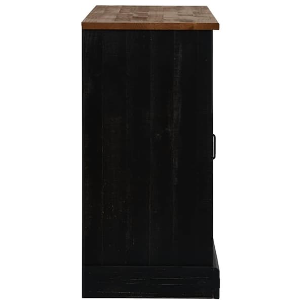 vidaXL Senkki HALDEN 2 Liukuovet Musta 112x40x80 cm Massiivipuu