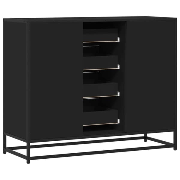 vidaXL Skänk svart 92x35x76 cm konstruerat trä