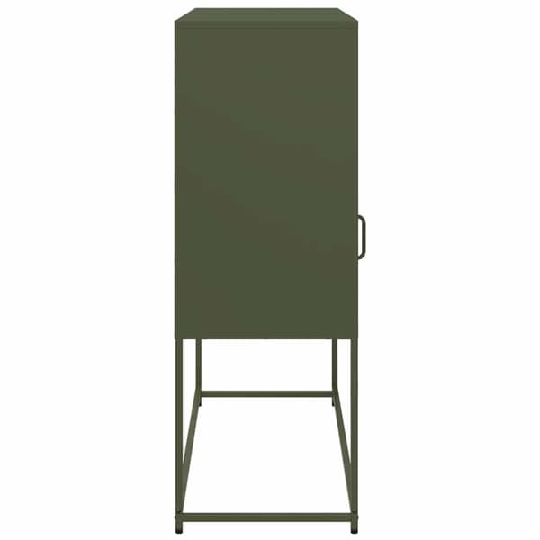 vidaXL Skjenk olivengrønn 100,5x39x107 cm kaldvalset stål