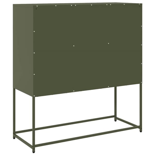 vidaXL Skjenk olivengrønn 100,5x39x107 cm kaldvalset stål