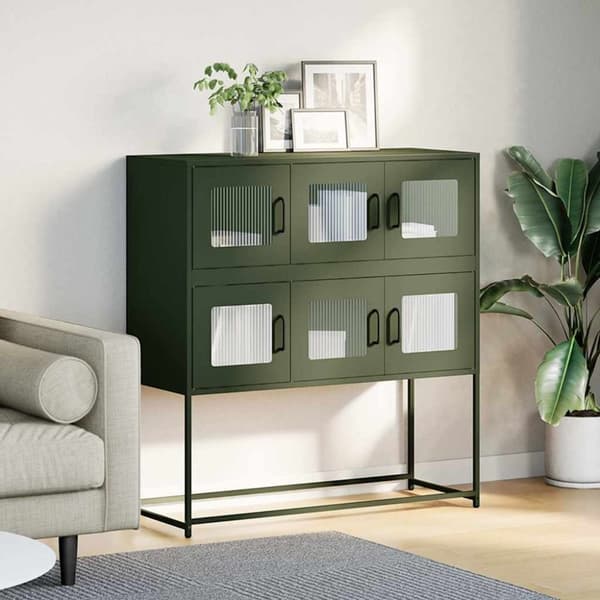 vidaXL Senkki oliivinvihreä 100,5x39x107 cm kylmävalssattu teräs