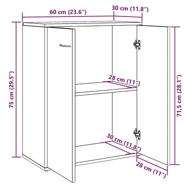 vidaXL Senkki vanhaa puuta 60x30x75 cm tekninen puu