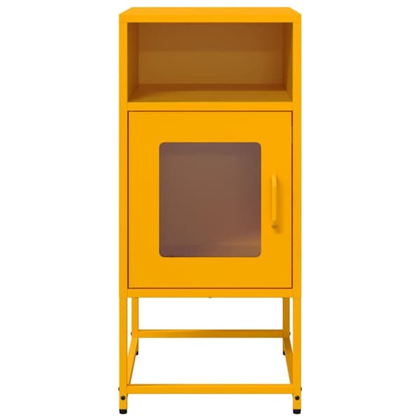 vidaXL Nattskap Sennep Gul 36x39x78 cm Kaldvalset stål