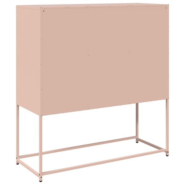vidaXL skænk 100,5x39x107 cm koldvalset stål lyserød