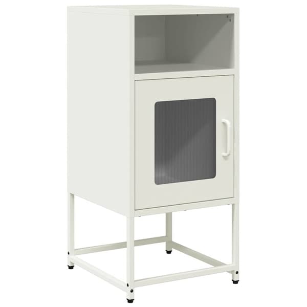 vidaXL sengebord 36x39x78 cm koldvalset stål hvid