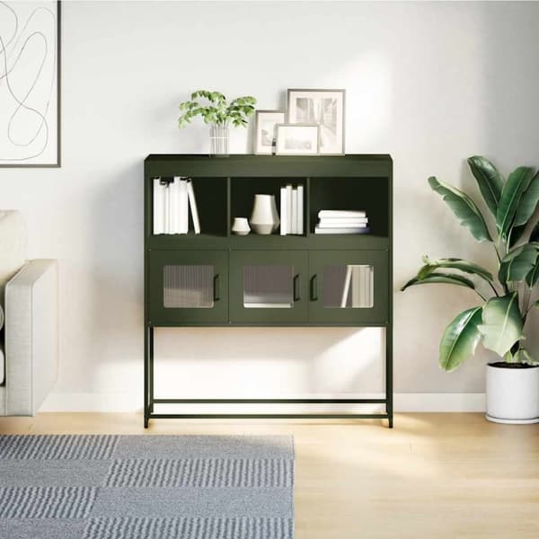 vidaXL Senkki oliivinvihreä 100,5x39x107 cm kylmävalssattu teräs