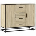Miniatyrbilde 3 av 11: vidaXL Skjenk sonoma eik 92x35x76 cm konstruert tre