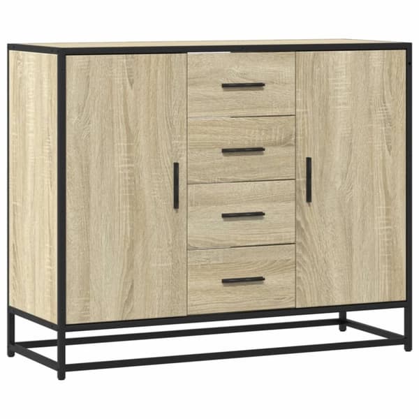vidaXL Skjenk sonoma eik 92x35x76 cm konstruert tre