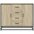 Miniatyrbilde 5 av 11: vidaXL Skjenk sonoma eik 92x35x76 cm konstruert tre
