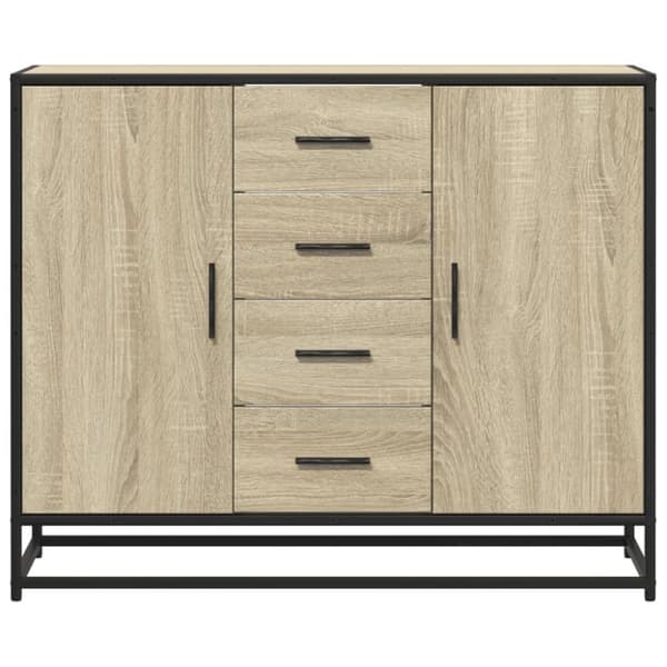 vidaXL Skjenk sonoma eik 92x35x76 cm konstruert tre