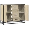 Miniatyrbilde 8 av 11: vidaXL Skjenk sonoma eik 92x35x76 cm konstruert tre