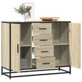 Miniatyrbilde 2 av 11: vidaXL Skjenk sonoma eik 92x35x76 cm konstruert tre