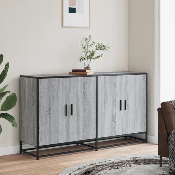 vidaXL Skjenk grå sonoma 134x35x76 cm konstruert tre