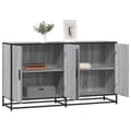 Miniatyrbilde 2 av 11: vidaXL Skjenk grå sonoma 134x35x76 cm konstruert tre